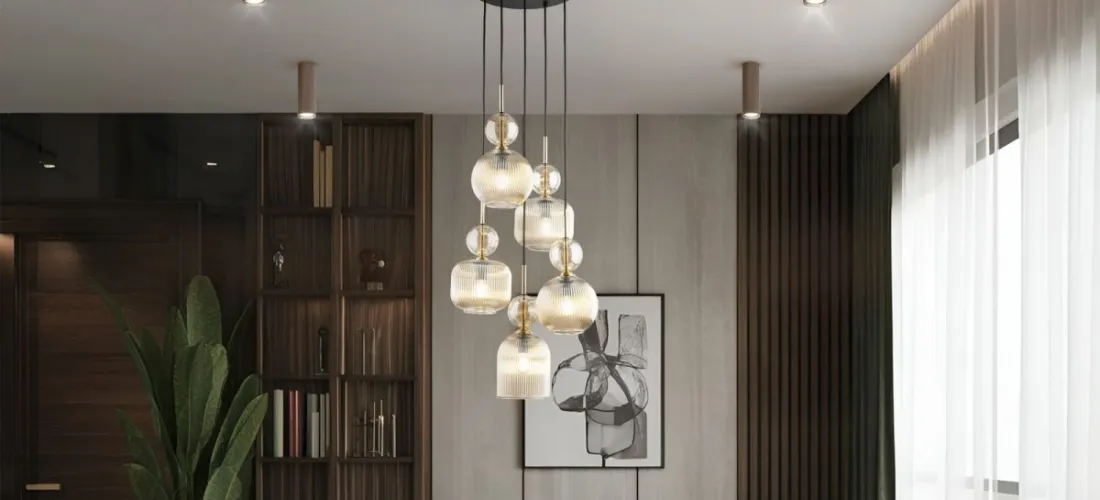 Подвесные светильники TK Lighting в гостиной