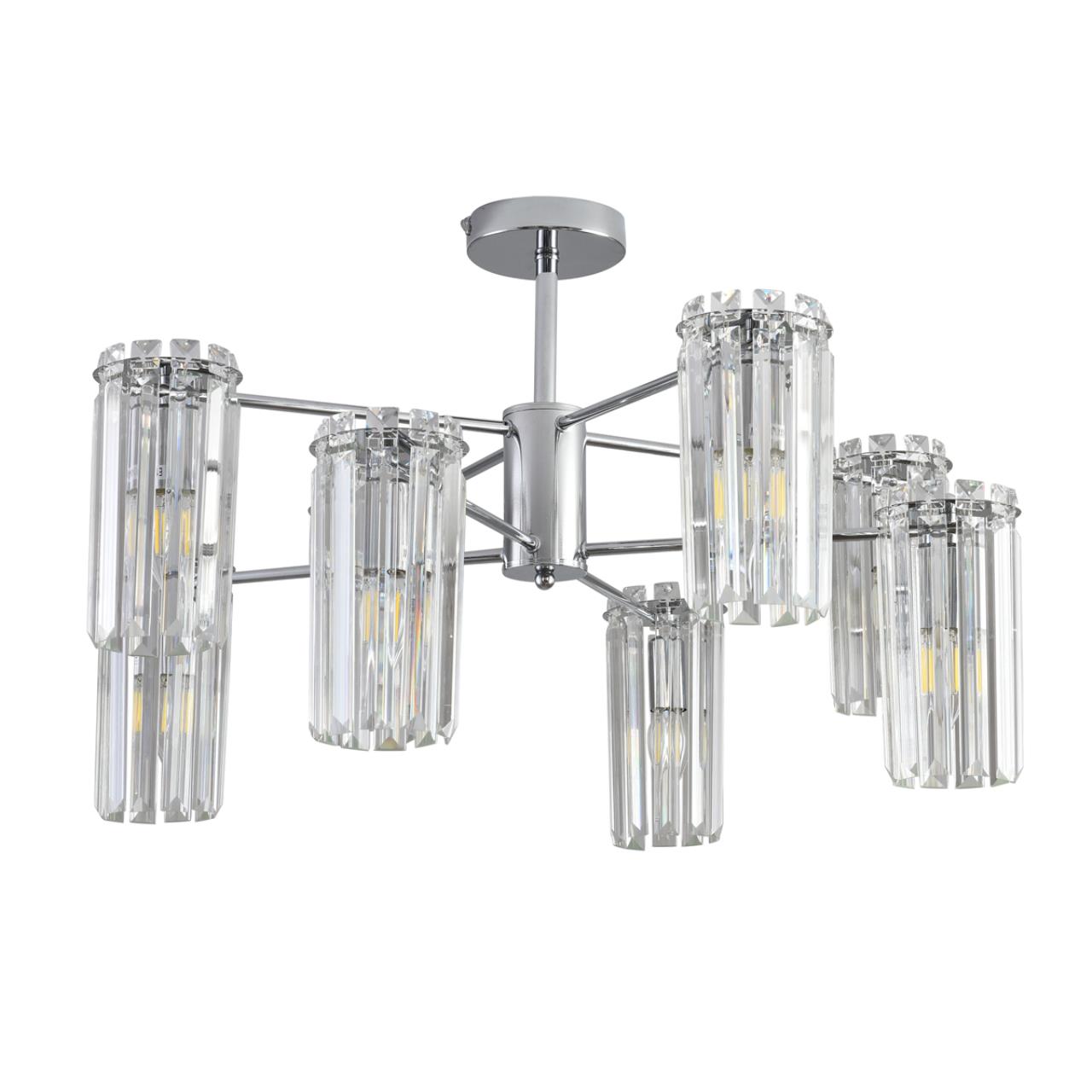 Хром/прозрачный, металл/хрусталь Люстра подвесная E14 8*40W 220V FAVLA CLASSI, арт. 8348/8C