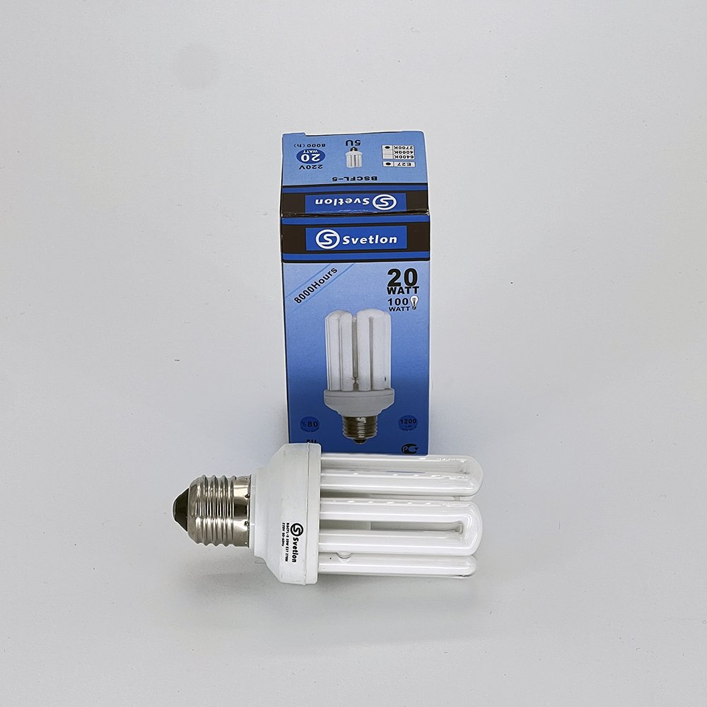 Лампа "5U" Mini 25W E27 (125*48)  BSCFL-5.  Цвет: теплый белый.