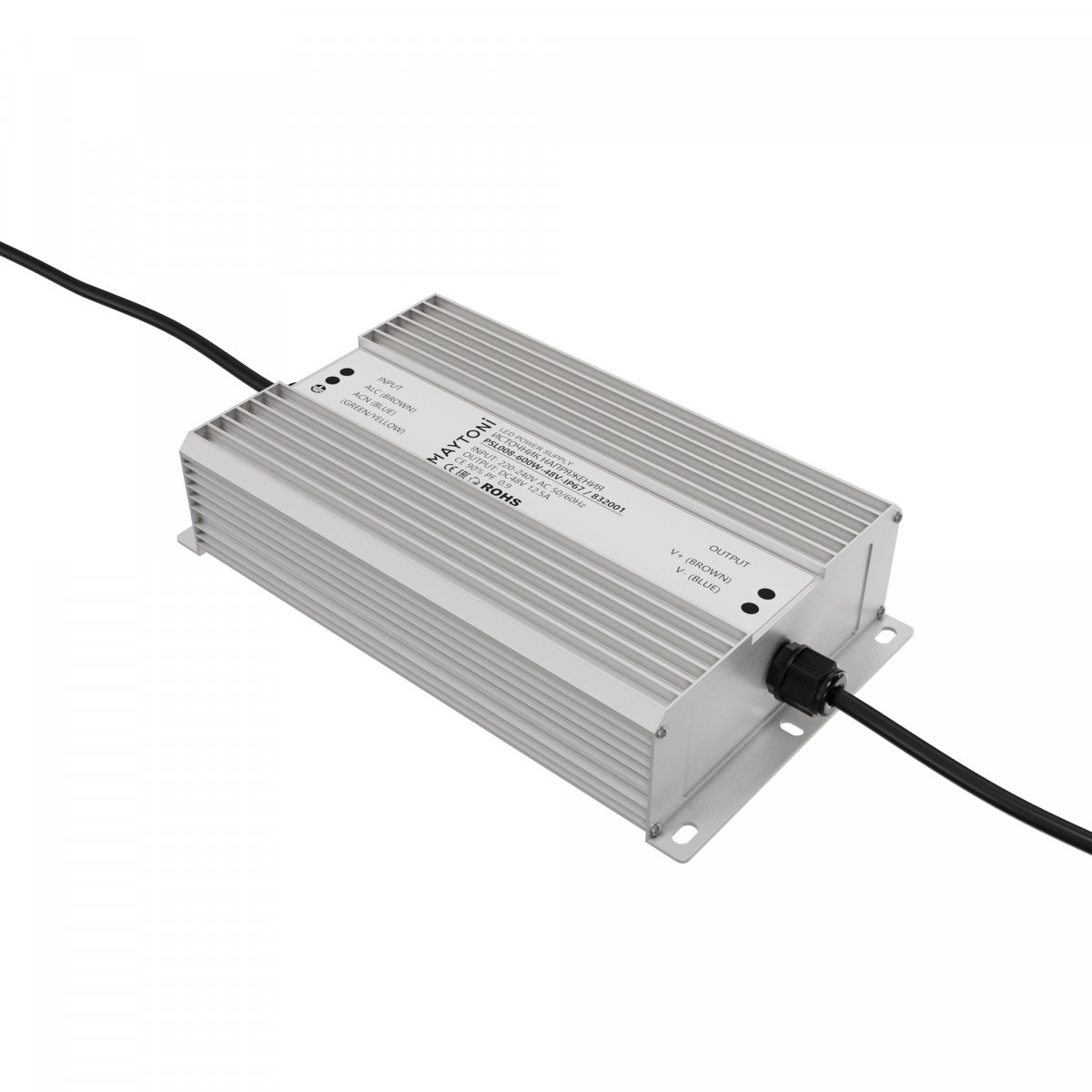 Источник напряжения PSL008 48В 600Вт IP67 Maytoni 832001, серебро