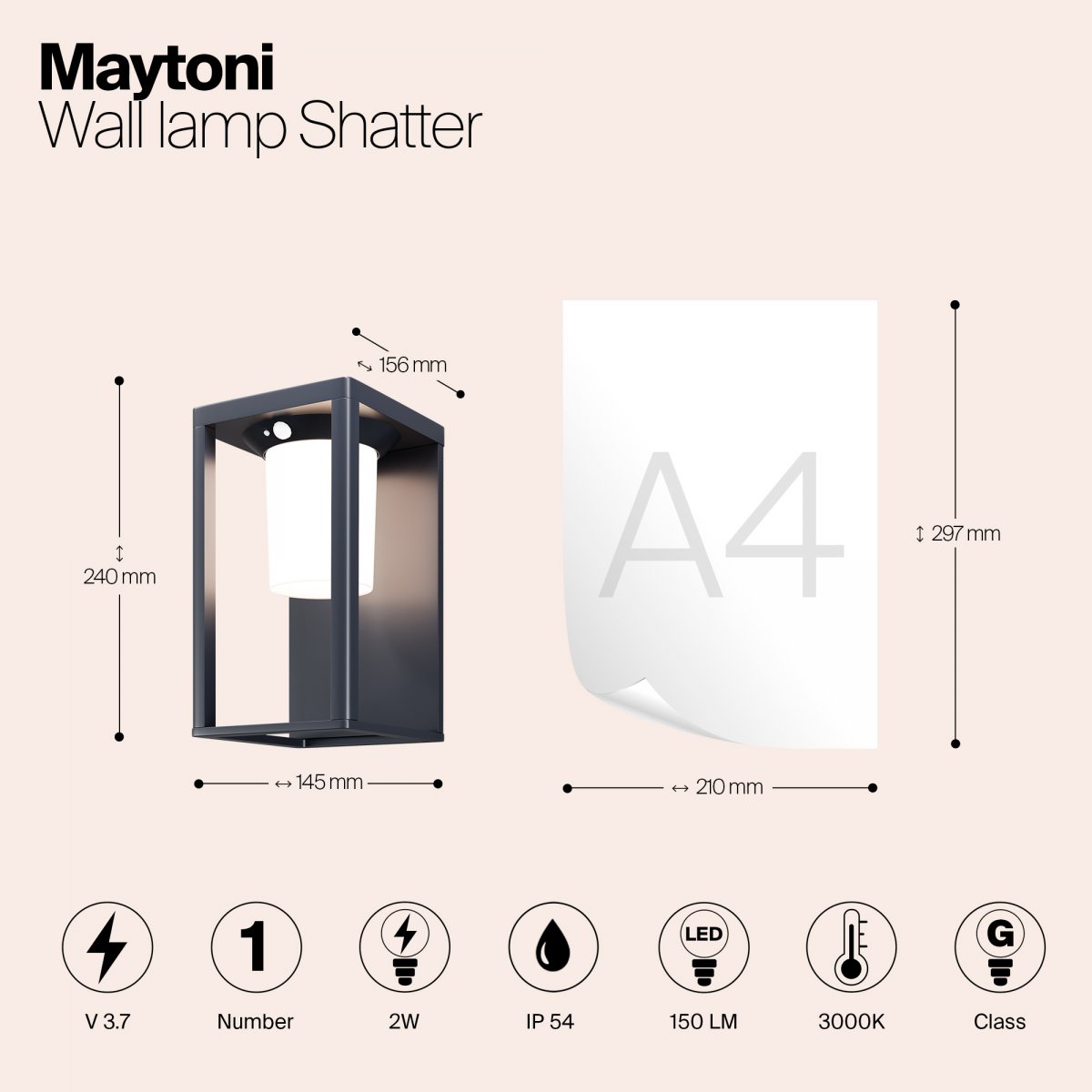 Светильник на солнечной батарее Maytoni Outdoor Shatter OSL457WL-L2GF3K, графит