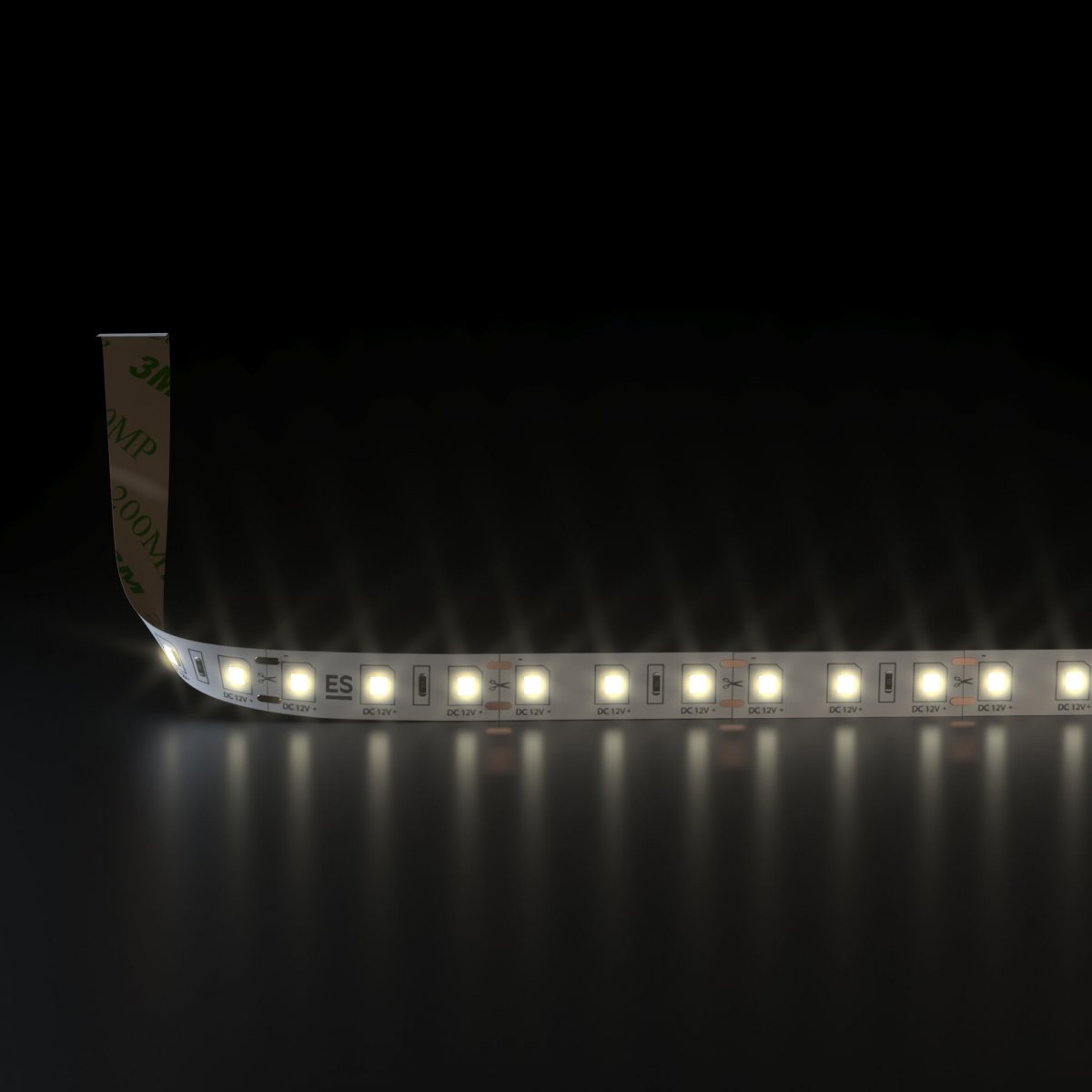 Светодиодная лента 12 В 9,6 Вт/м 120 Led/м 2835 IP20, теплый белый 3300К, 5 м