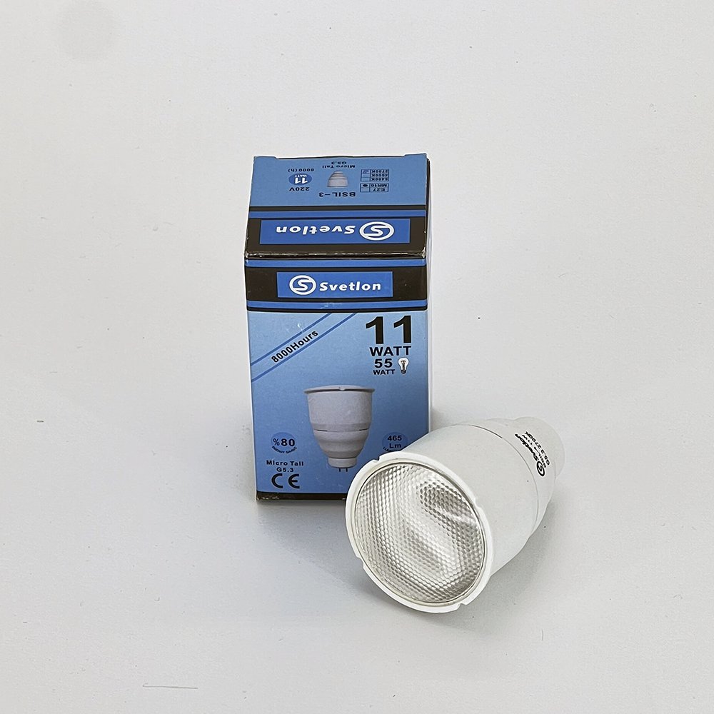 Лампа  "MR-16" mini 11W (80*50)  BSIL-3 со стеклом.  Цвет: теплый белый