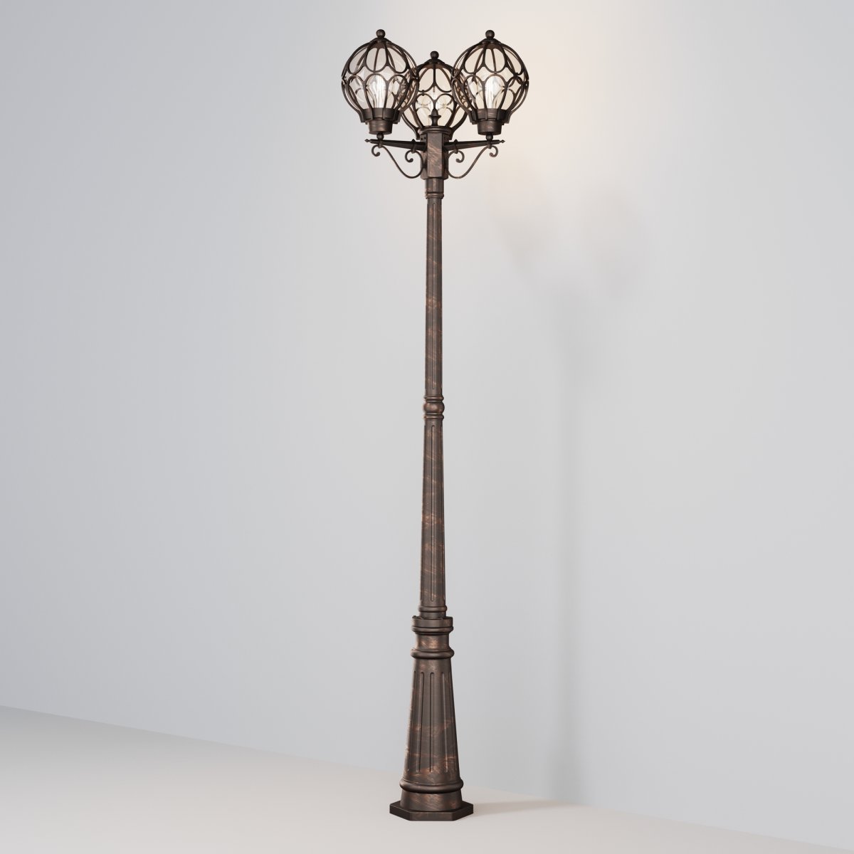 Садово-парковый светильник Maytoni Outdoor Via O023FL-03G, золото антик