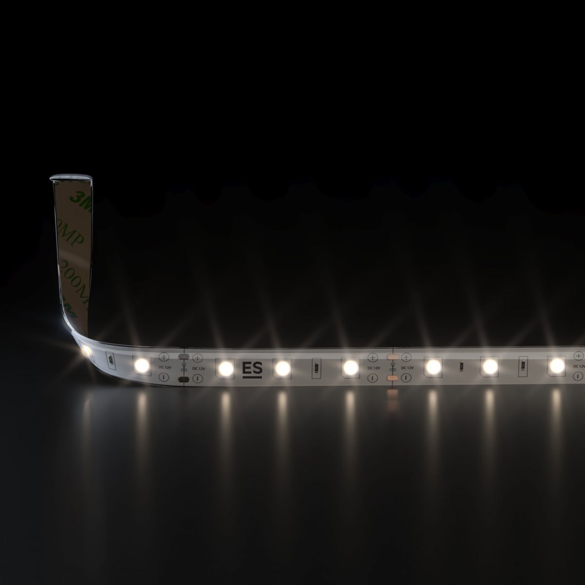 Светодиодная лента 12 В 4,8 Вт/м 60 Led/м 2835 IP65, теплый белый 3300К, 5 м