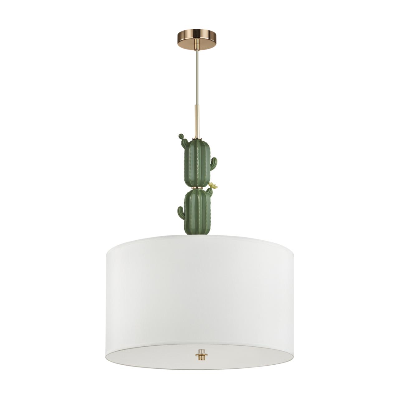Золотой/зеленый/белый/металл/керамика/ткань Люстра E27 3*60W CACTUS MODERN, арт. 5425/3