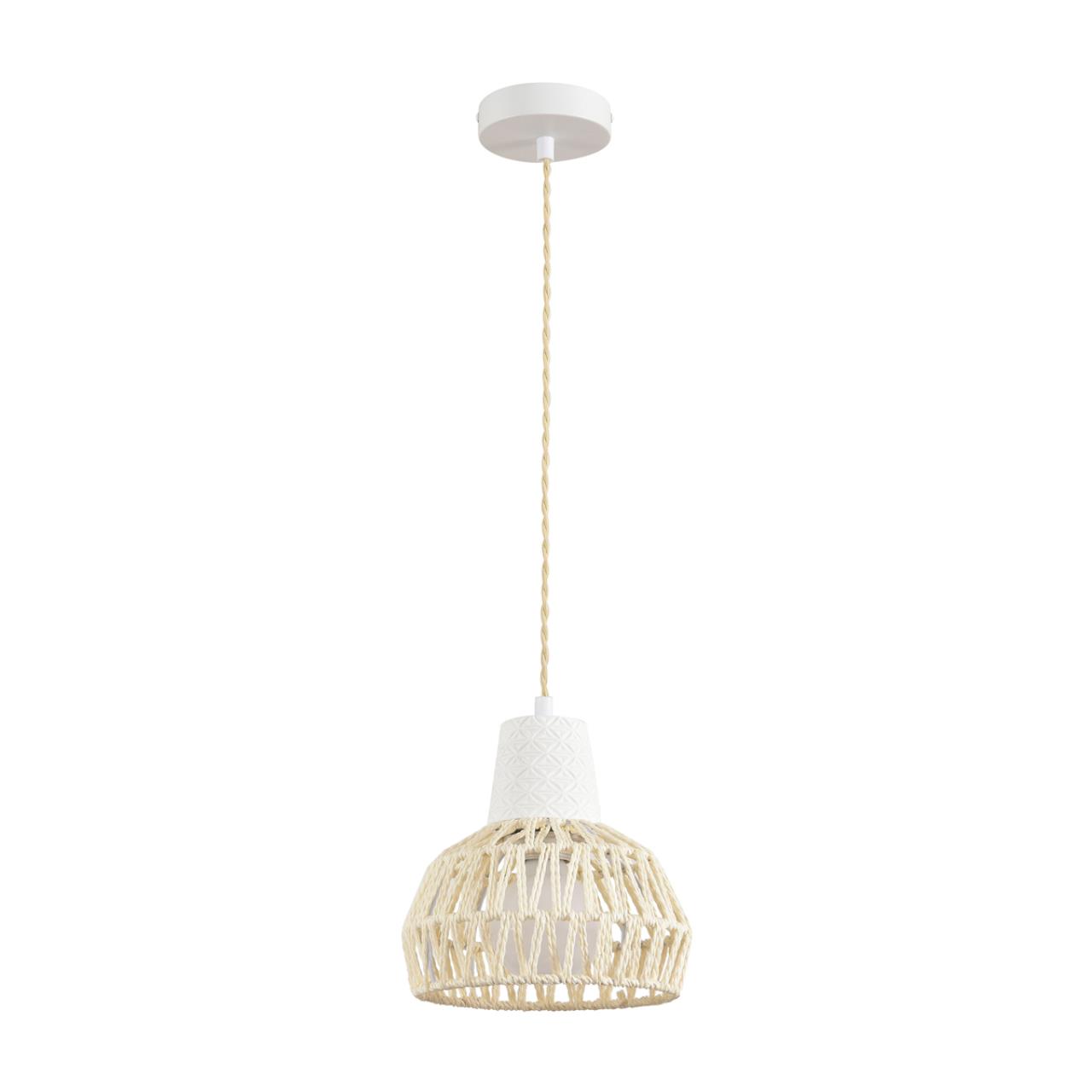 Белый/бежевый, цемент/металл/джутовый шнур Подвес E27 LED 10W 220V BOHO ECO, арт. 8368/1B