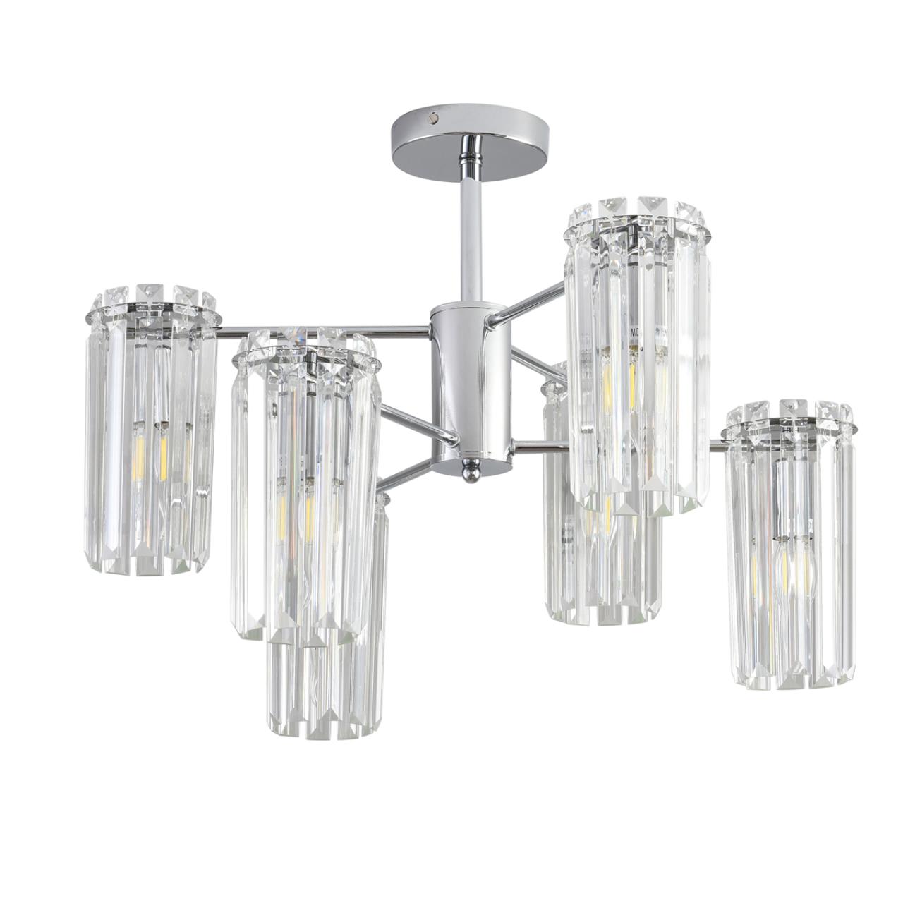 Хром/прозрачный, металл/хрусталь Люстра подвесная E14 6*40W 220V FAVLA CLASSI, арт. 8348/6C