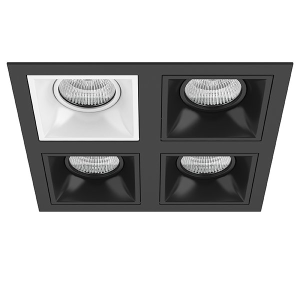 Комплект из светильников и рамки DOMINO, черный Lightstar D54706070707