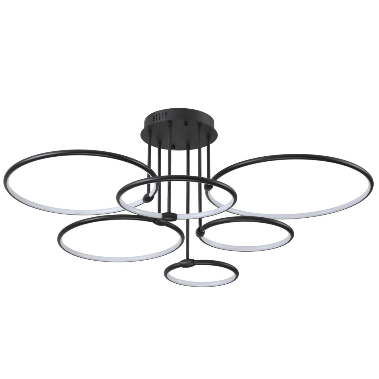 Чёрный Люстра потолочная с ПДУ LED 156W 3000-6000K 220V URSULA LEDIO, арт. 6506/99CL