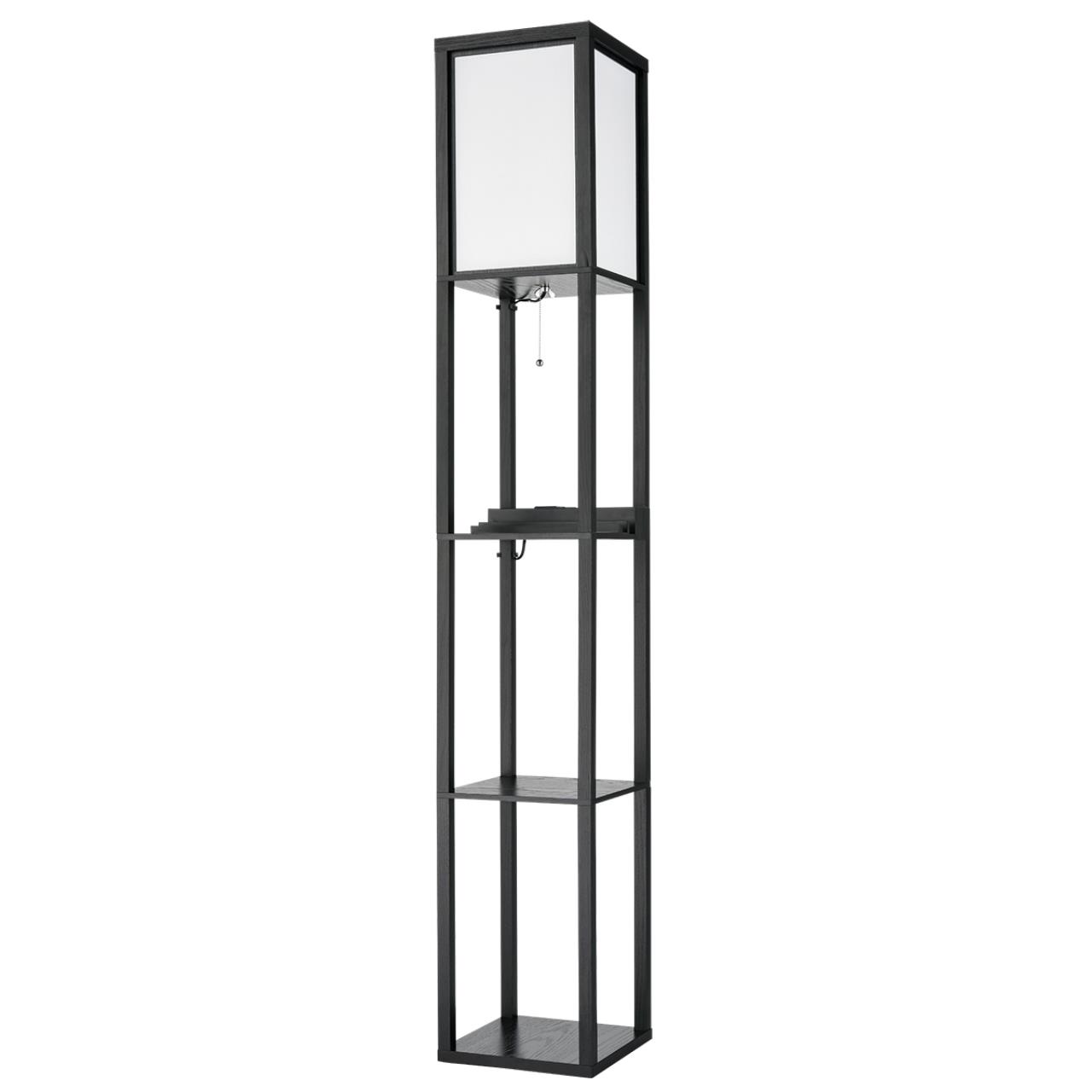 Черный/белый, дерево/текстиль Торшер Е27 1*60W 220V PRACTIC COMFI, арт. 8093/1F