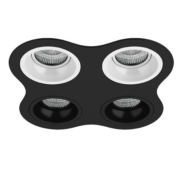 Комплект из светильников и рамки DOMINO, черный Lightstar D64706060707