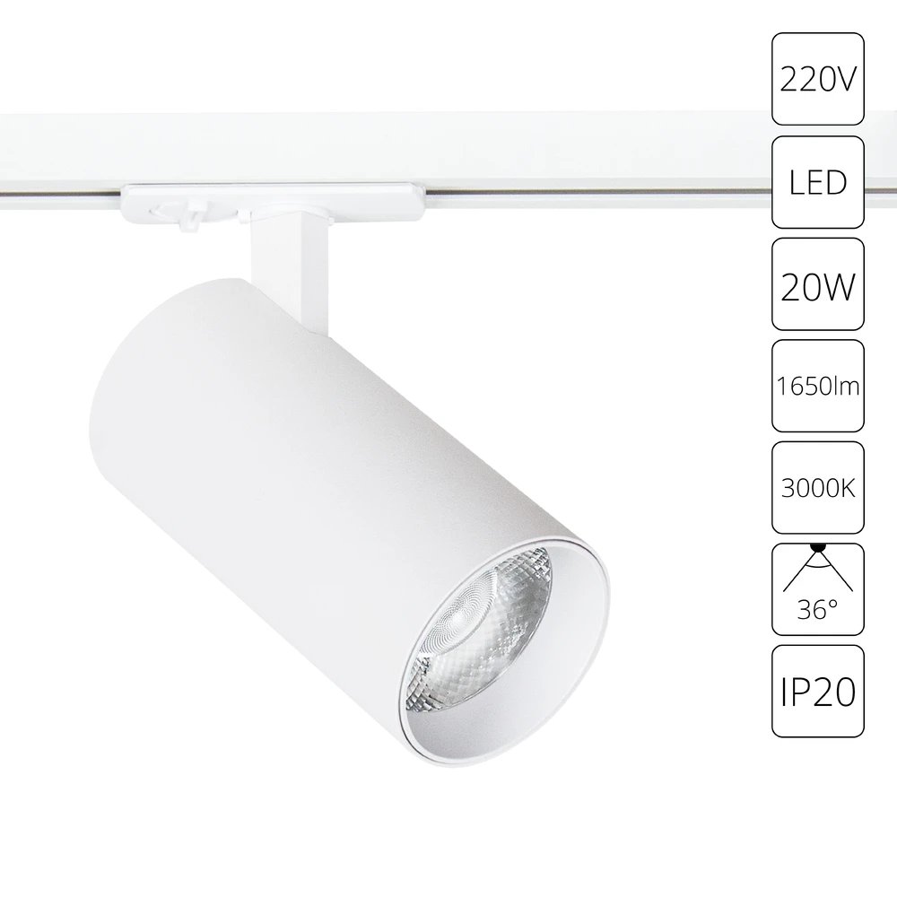 Трековый светильник Arte Lamp BENE A1937PL-1WH