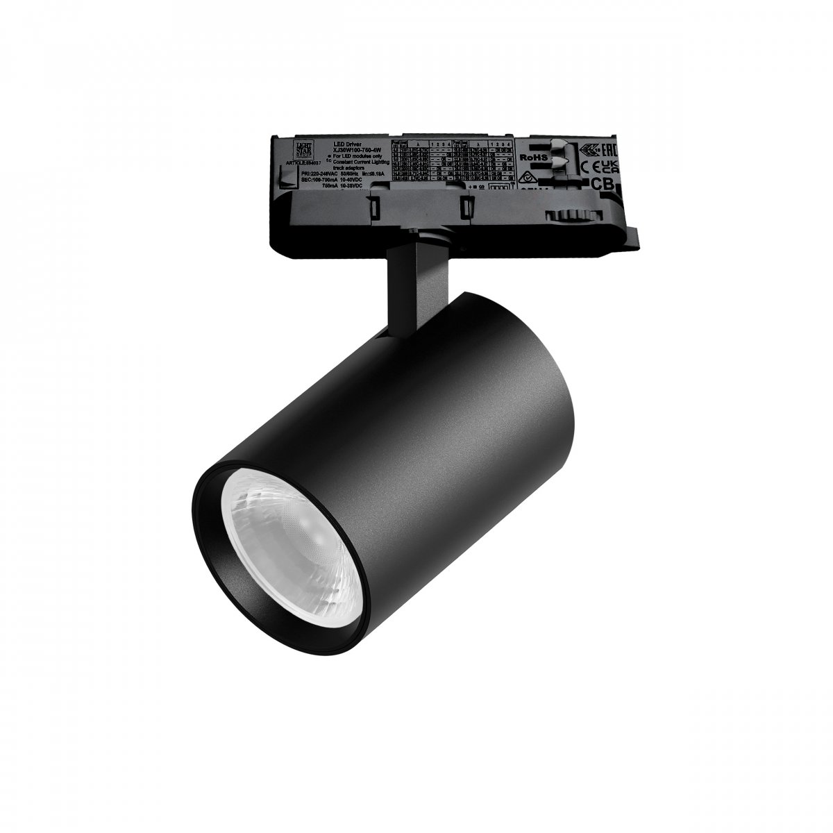 Светильник для трековой системы Quattro LED 24W 36G с адаптером Alta Base, черный Lightstar A5247QT36G