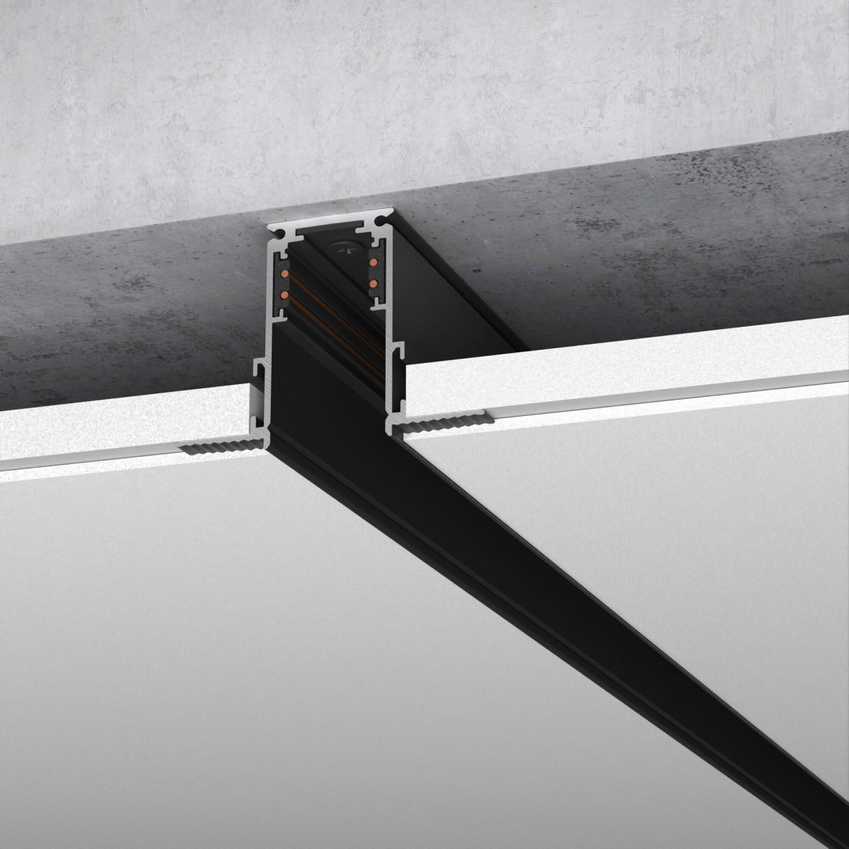 Slim Magnetic Шинопровод встраиваемый черный (2м) 85087/00