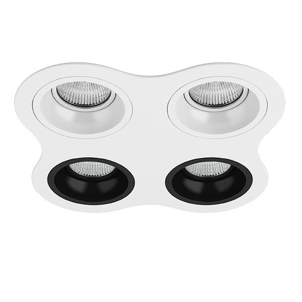 Комплект из светильников и рамки DOMINO, белый Lightstar D64606060707