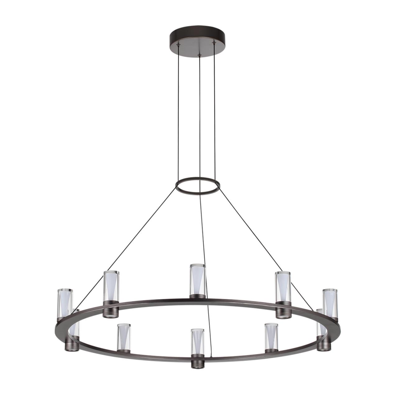 Светильник темный никель/акрилл/металл IP20 LED 60W 3830Лм 3000K 180° 220V DEFANCE HIGHTECH, арт. 7143/70L