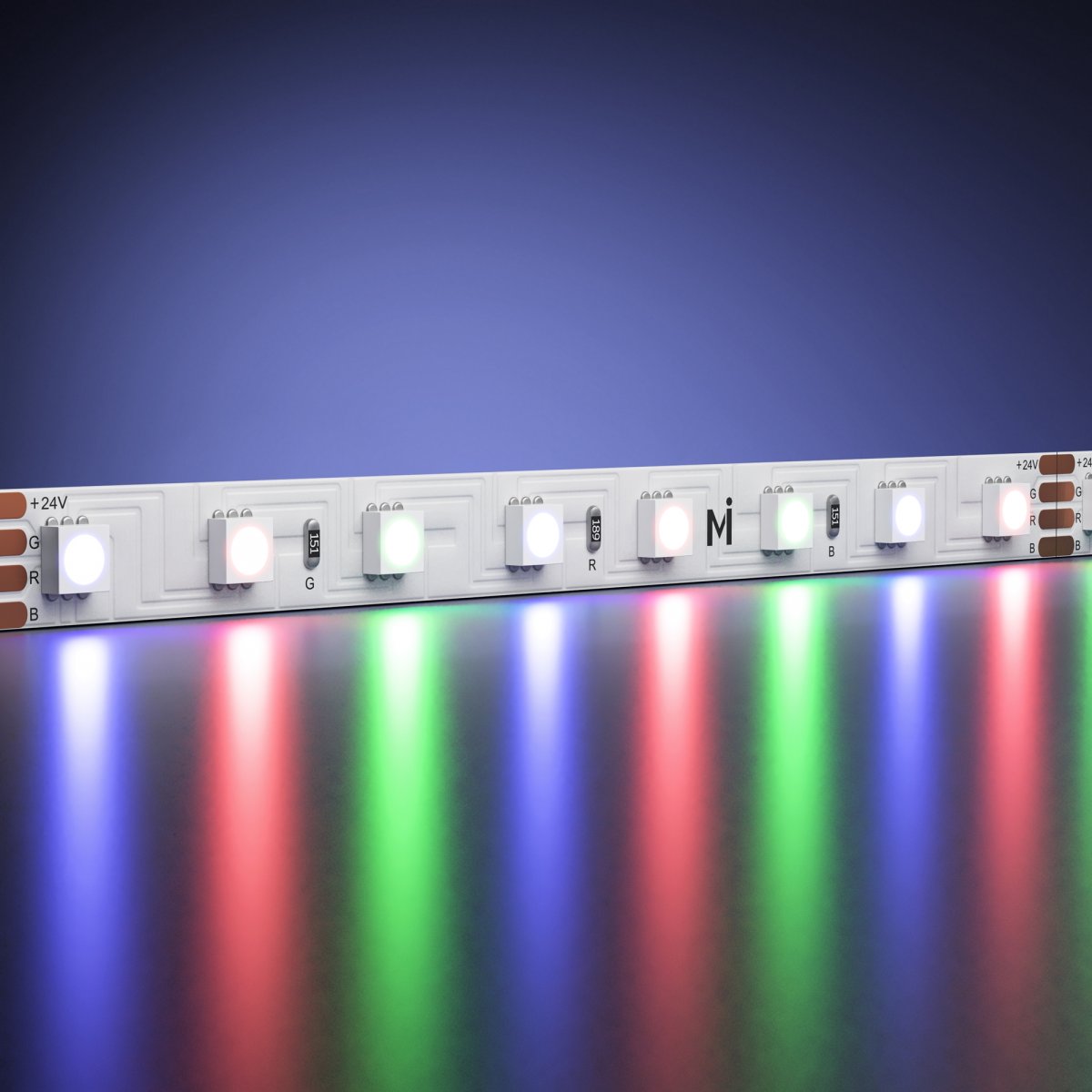 Светодиодная лента Ультра 24В 3838 8Вт/м Цветная (RGB) 5м IP 20 Maytoni 201130, белый