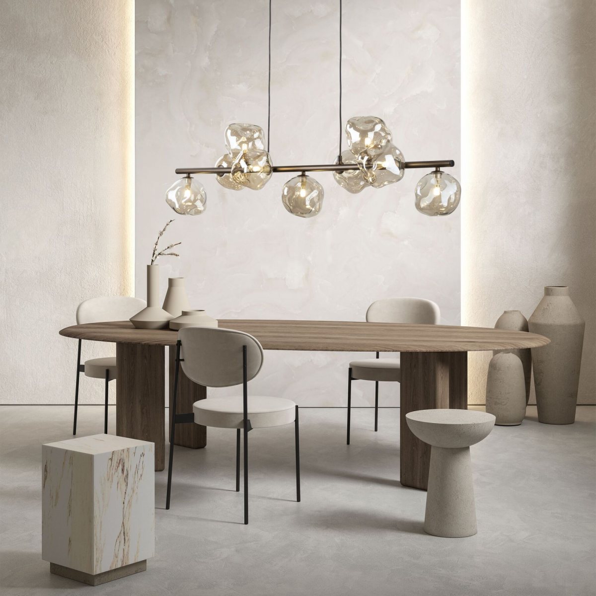 Подвесной светильник со стеклянными плафонами 11037 Lava Brown
