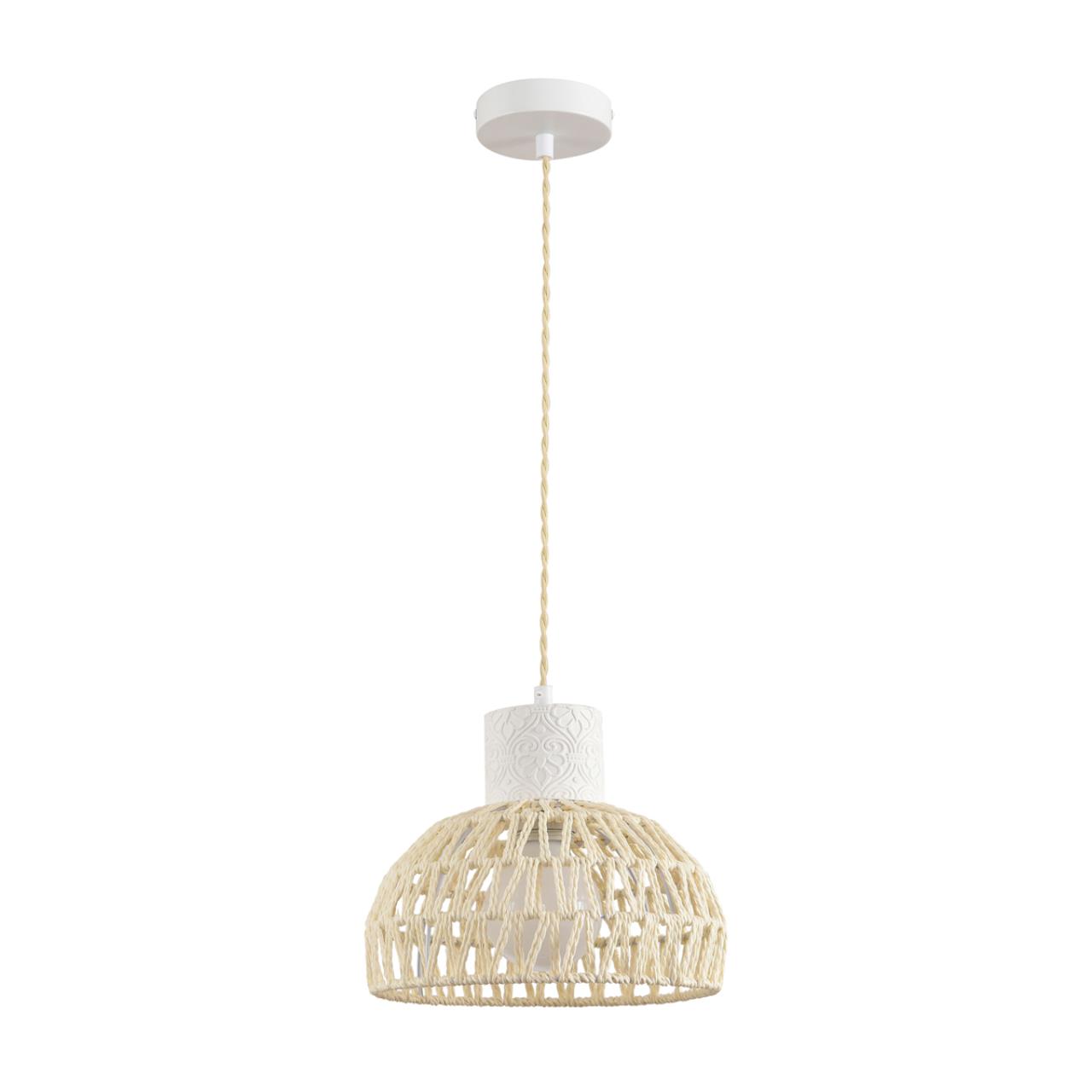 Белый/бежевый, цемент/металл/джутовый шнур Подвес E27 LED 10W 220V BOHO ECO, арт. 8368/1A