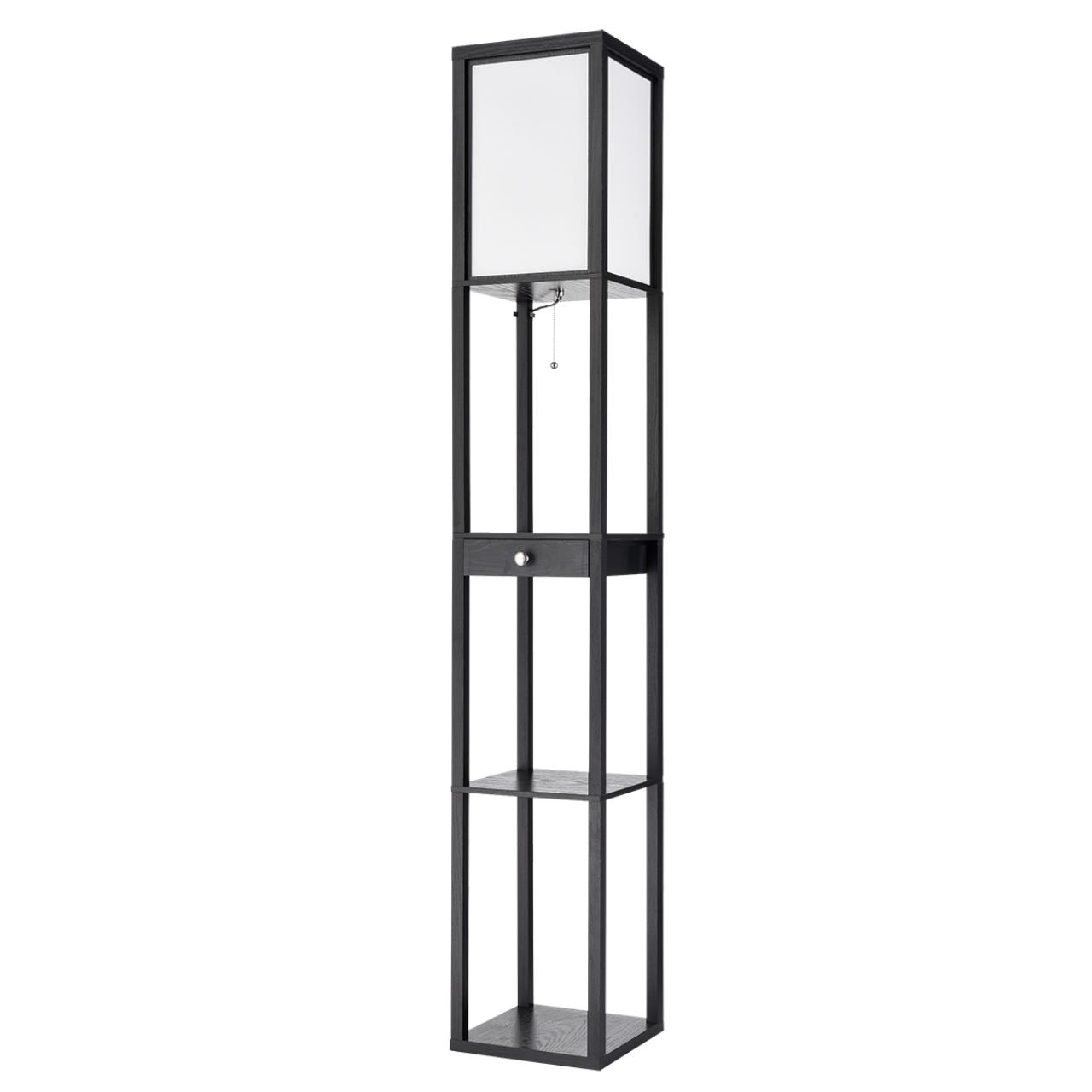 Черный/белый, дерево/текстиль Торшер Е27 1*60W 220V PRACTIC COMFI, арт. 8092/1F