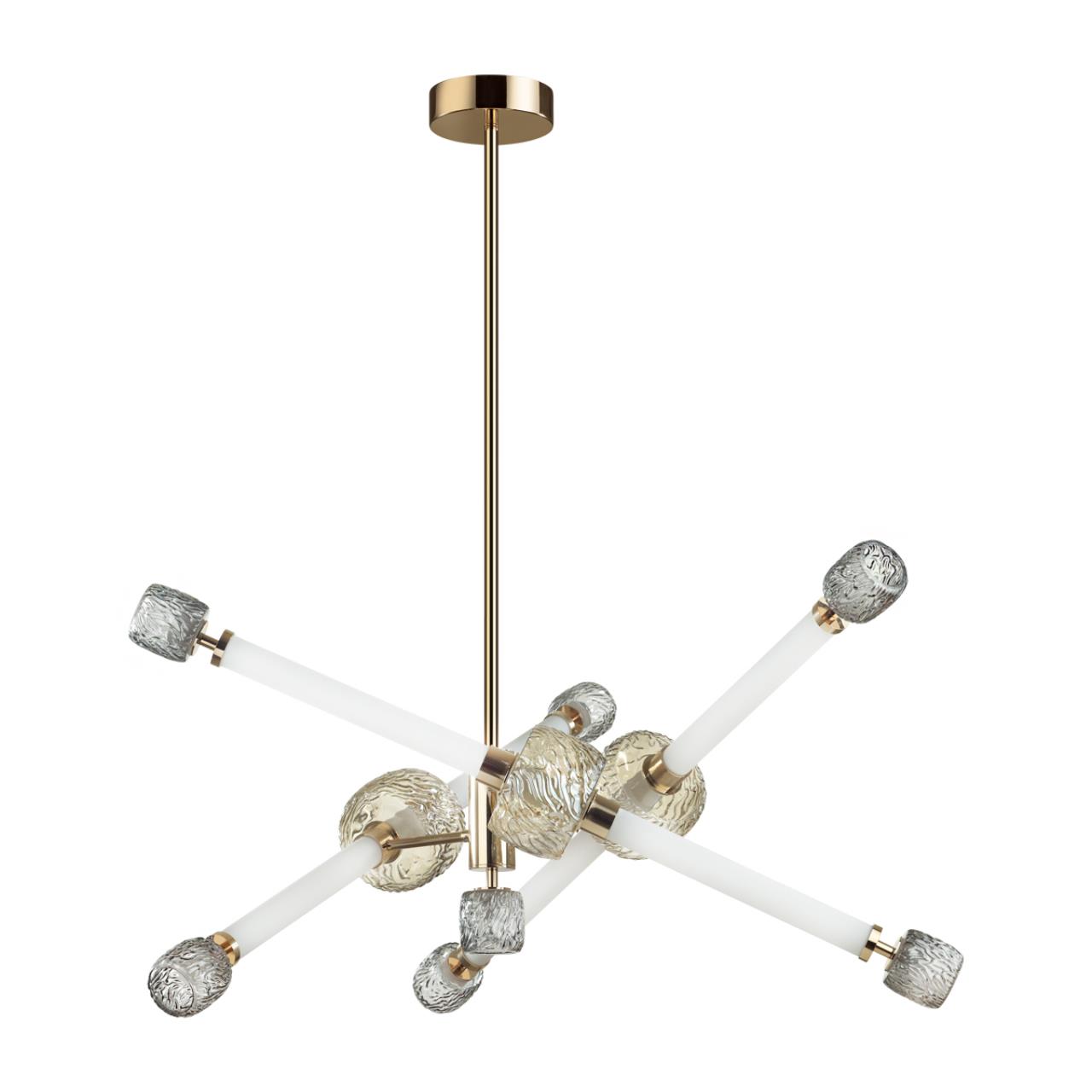 Золотой/белый/дымчатый/коньячный/металл/стекло/акрил Люстра LED 54W 3000K KLIFF L-VISION, арт. 5426/54CL