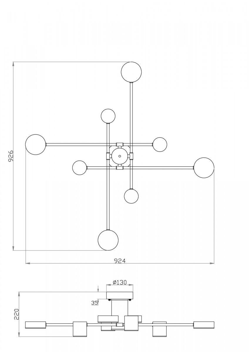 Потолочный светильник Freya FR6048CL-L8B, черный