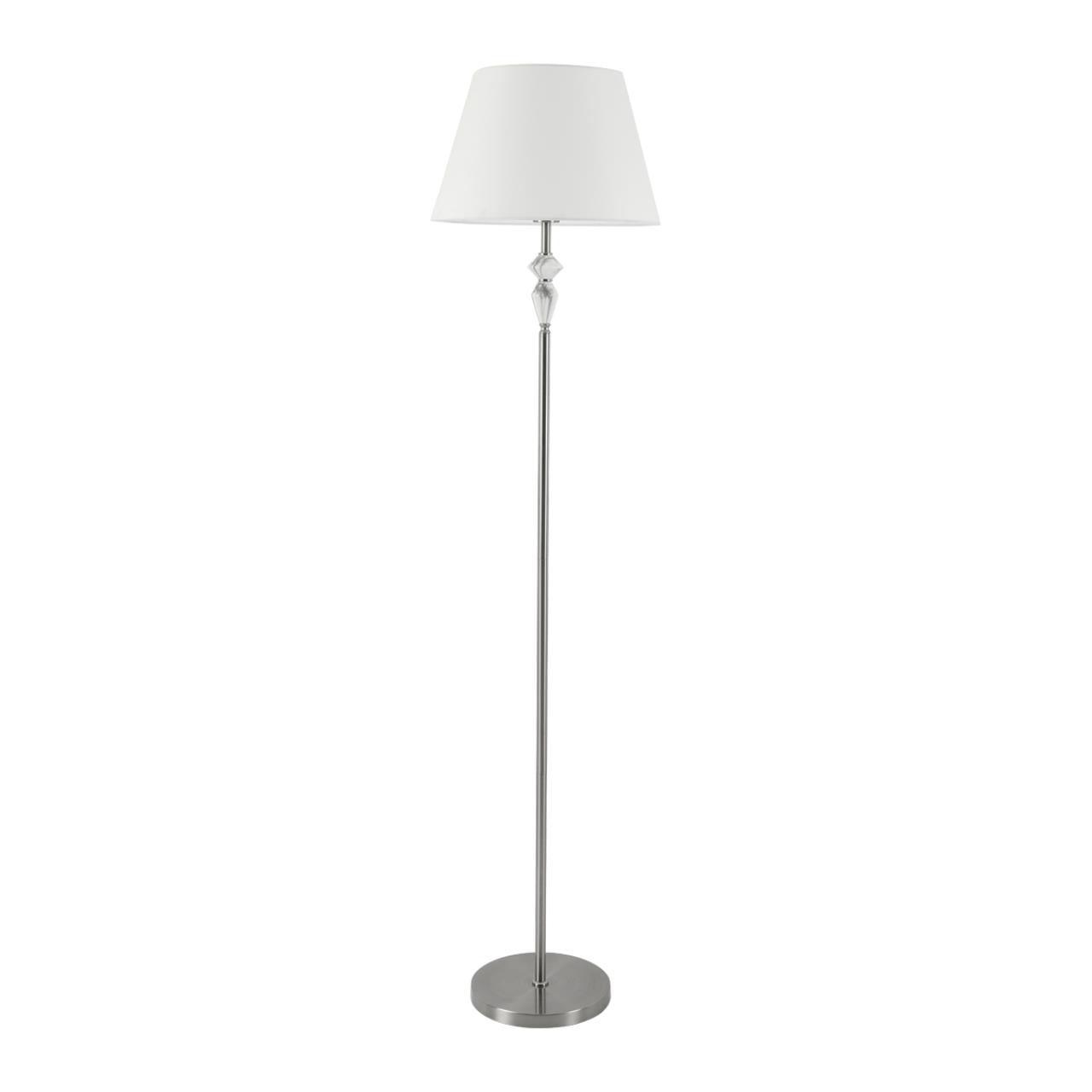 Никель/белый/серый, металл/керамика/ткань Торшер Е27 1*60W 220V VERMONT CLASSI, арт. 8274/1F