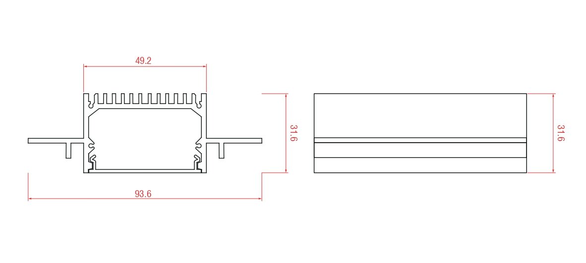 Алюминиевый профиль SWG DesignLed LG.49-2.5 анодированный, 2500 мм