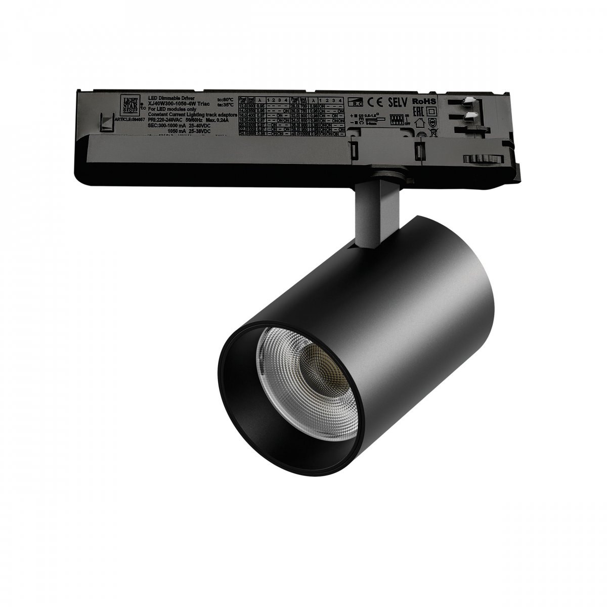 Светильник для трековой системы Quattro LED 30W с управлением TRIAC Alta Base, черный Lightstar A5337TRIAC