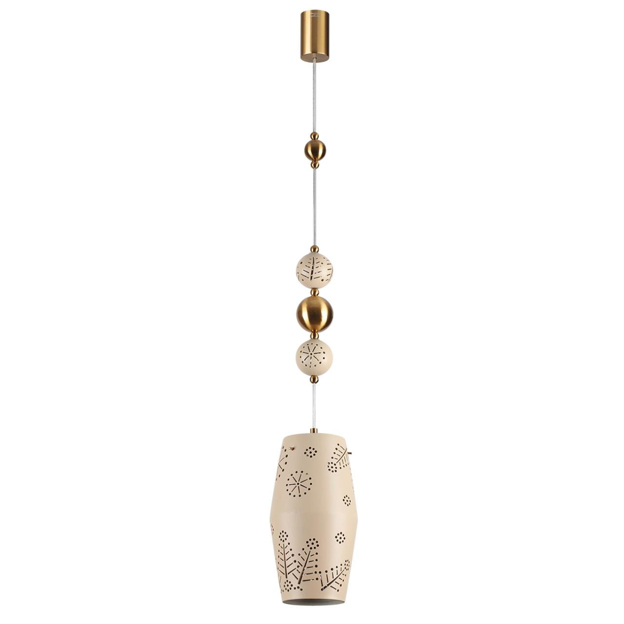 Бежевый/античная бронза/металл/керамика Подвес E27 1*40W KARELIA PENDANT, арт. 5444/1