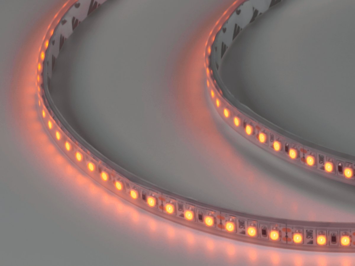 Светодиодная лента 3528, 120 LED/м, 9,6 Вт/м, 12В, IP66, Цвет: Желтый, SWG3120-12-9.6-Y-66-M, катушка 5 м