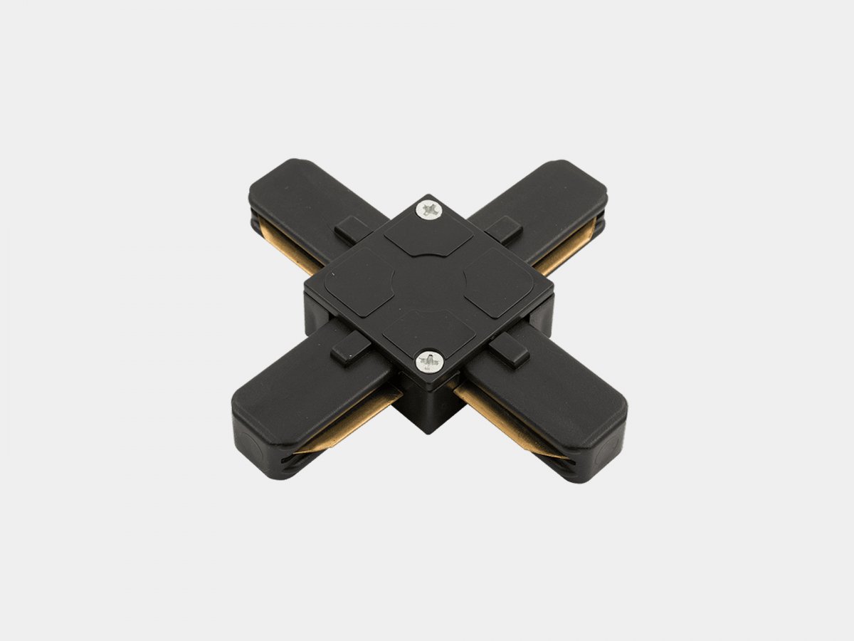 SWG X-Коннектор для однофазных накладных трековых систем, черный,KXZ-BL-X