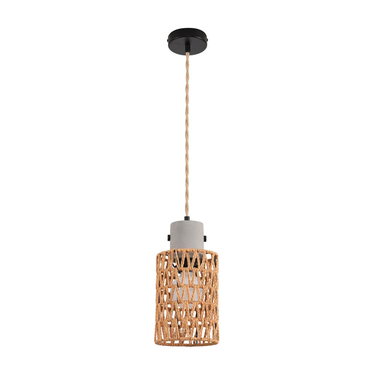 Черный/серый/бежевый, бетон/металл/джутовый шнур Подвес E27 LED 10W 220V BOHO ECO, арт. 8366/1A