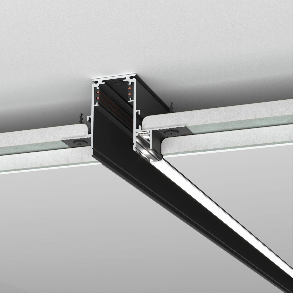 Slim Magnetic Шинопровод встраиваемый с местом под светодиодную ленту чёрный (2м) 85132/00
