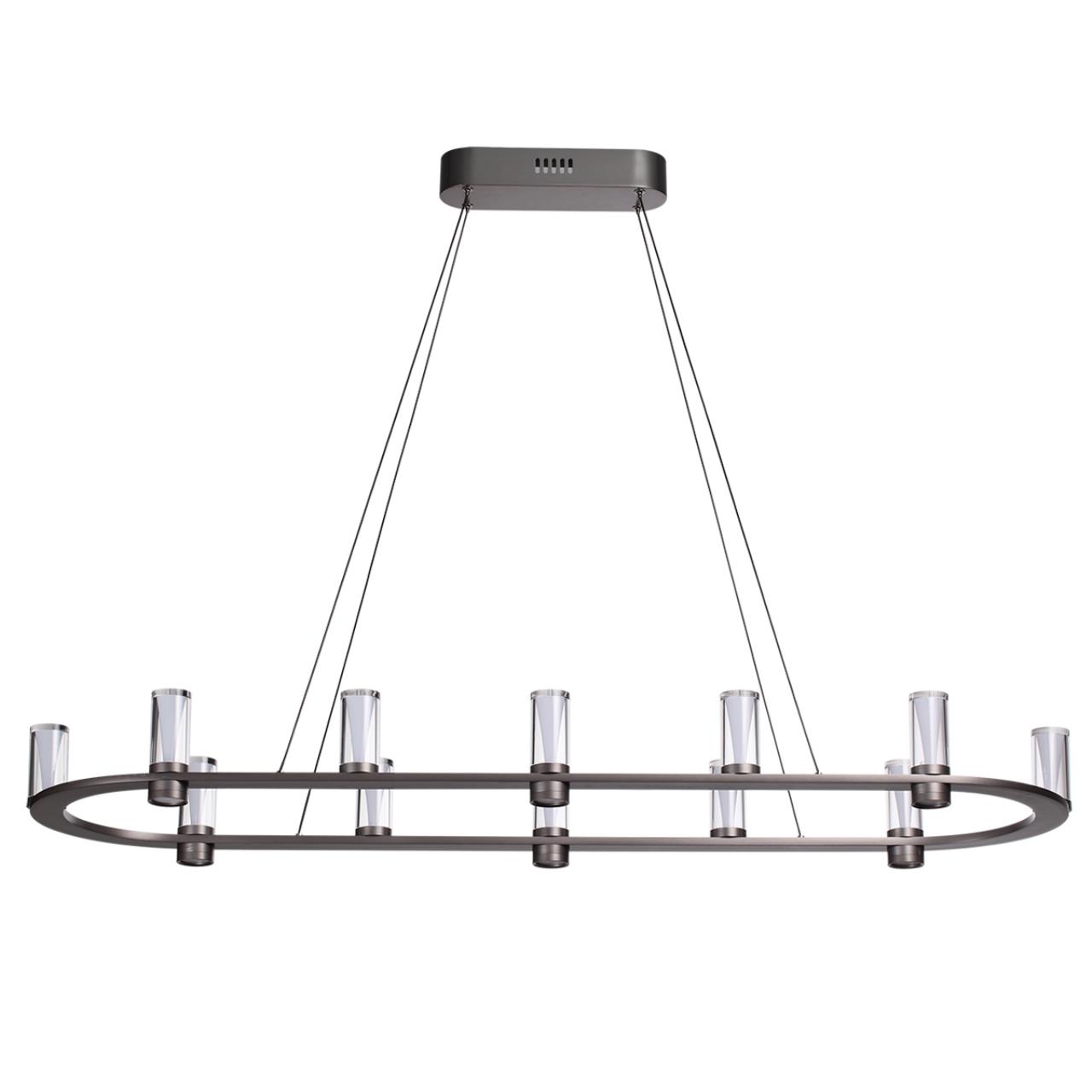 Светильник темный никель/акрилл/металл IP20 LED 69W 3830Лм 3000K 180° 220V DEFANCE HIGHTECH, арт. 7143/65L