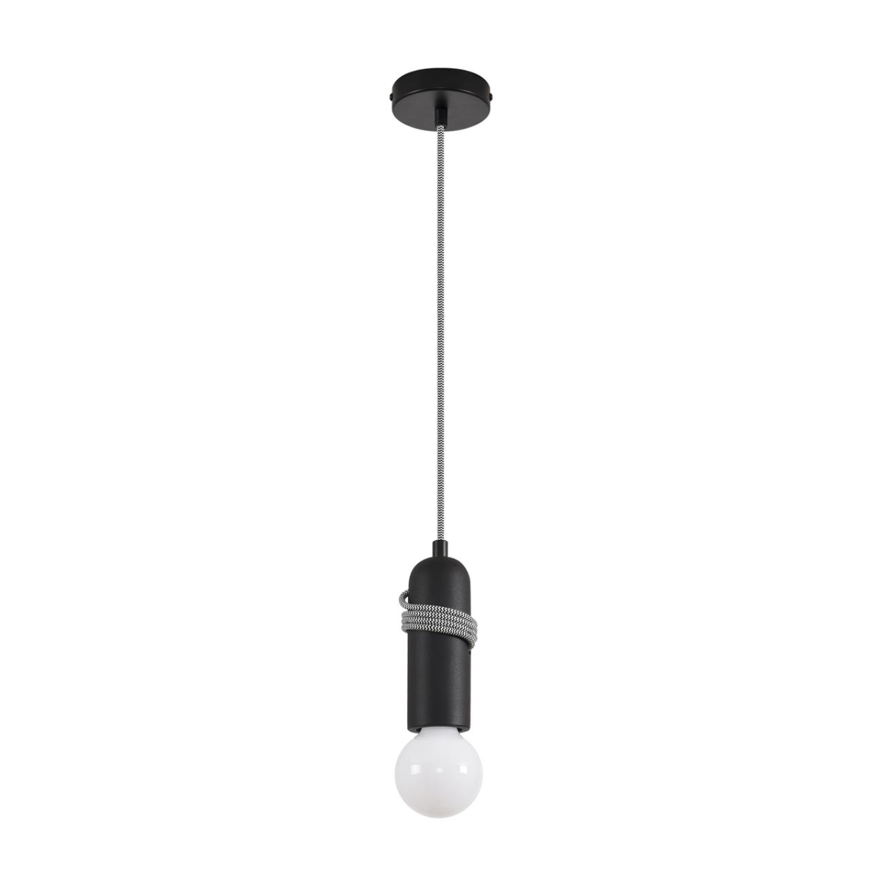 Черный, металл/бетон Подвес E27 LED 10W 220V TESLA ECO, арт. 8364/1A