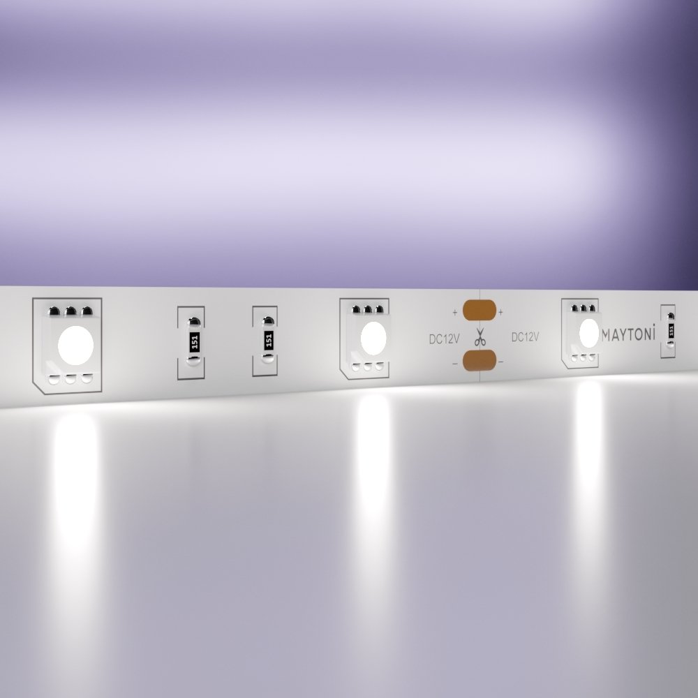 Светодиодная лента 12В 5050 7,2Вт/м 6000K 5м IP20 Maytoni 10122, белый