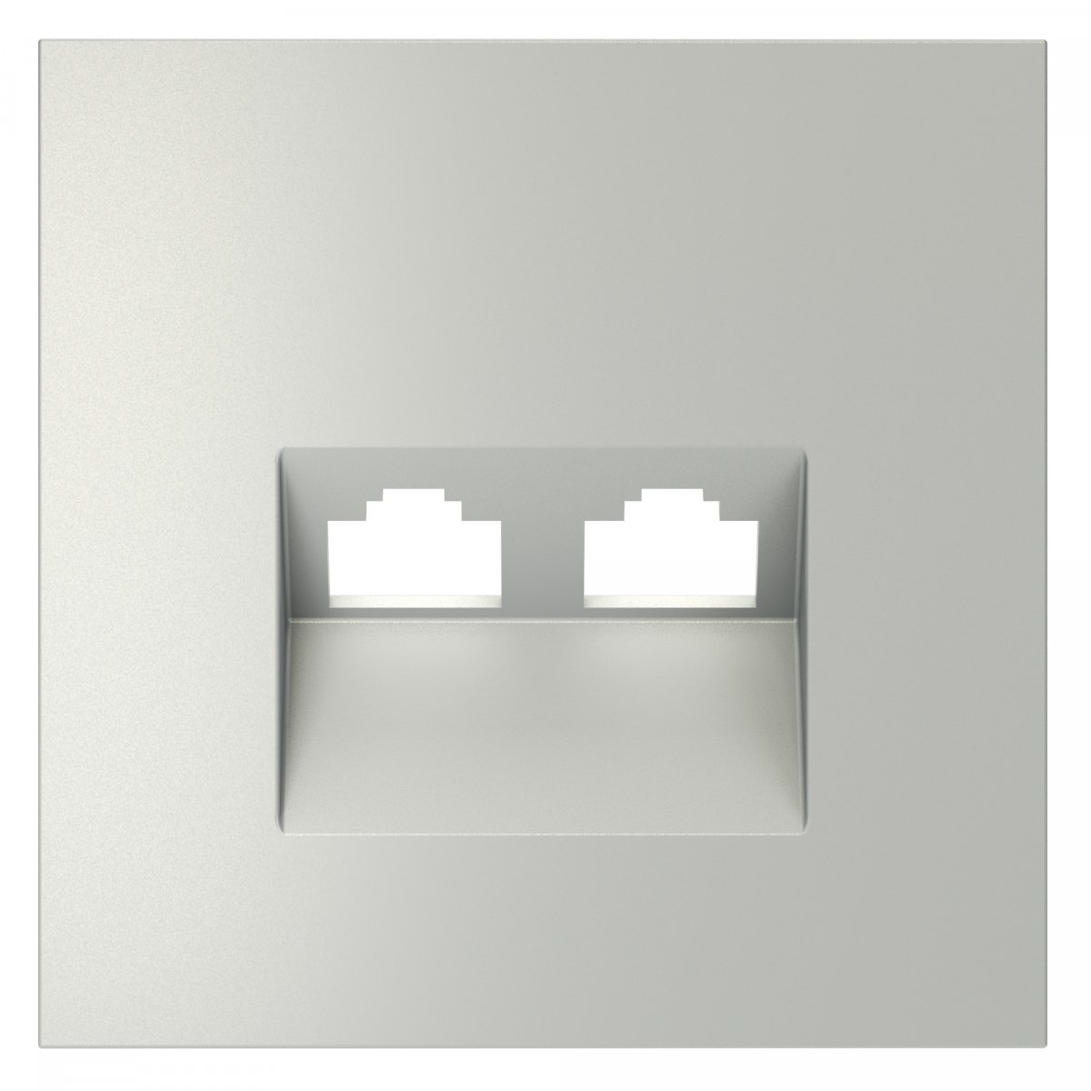 Накладка для розетки компьютерной двойной RJ45+RJ45 кат.6, S70 (сталь)