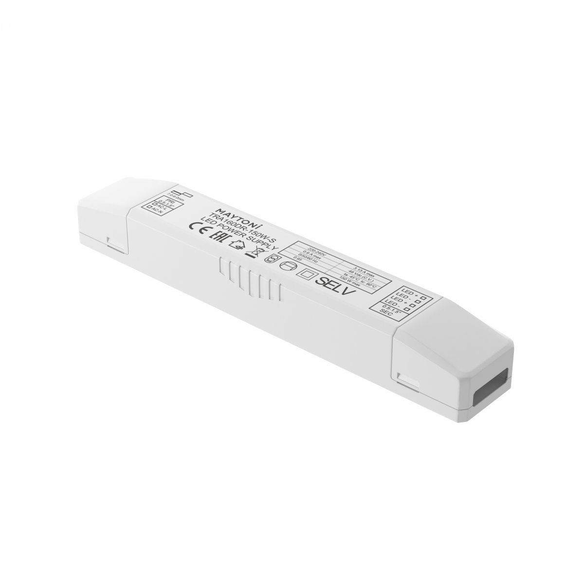 Источник напряжения встраиваемый Elasity 48В, 150Вт, белый Maytoni Technical TRA160DR-150W-S