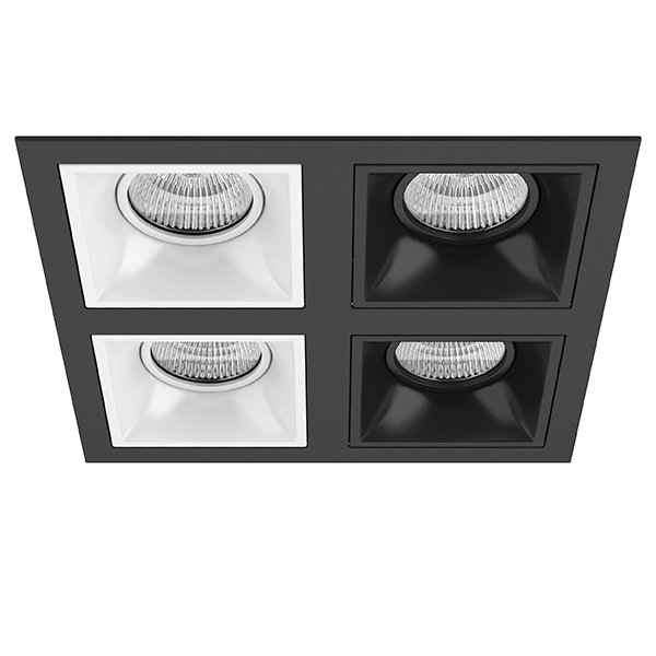 Комплект из светильников и рамки DOMINO, черный Lightstar D54706060707