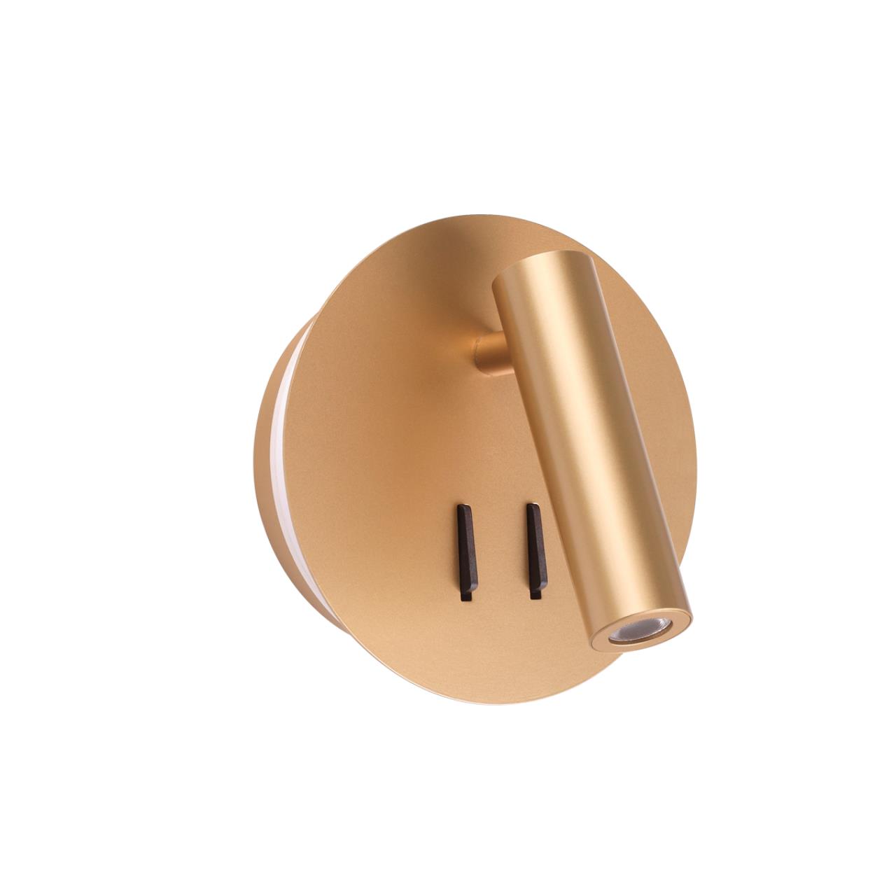 Золот/металл Настен.св-к с лампой д/чтения с выкл LED 9W 3000K 220V BEAM HIGHTECH, арт. 3913/9WL