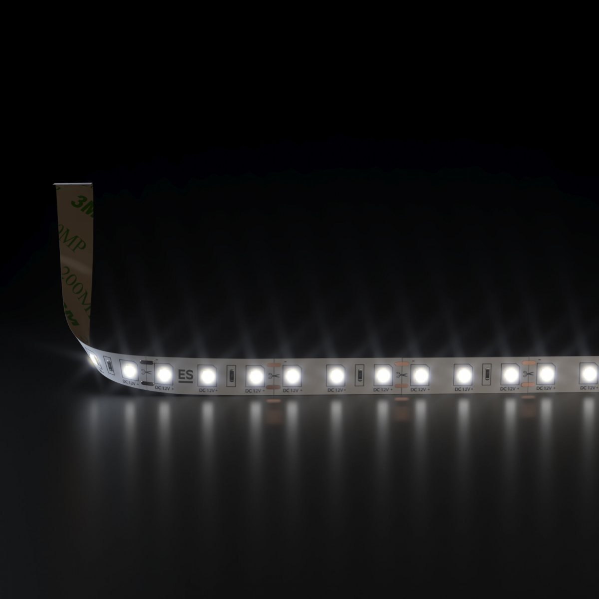Светодиодная лента 12 В 9,6 Вт/м 120 Led/м 2835 IP20, дневной белый 4200К, 5 м
