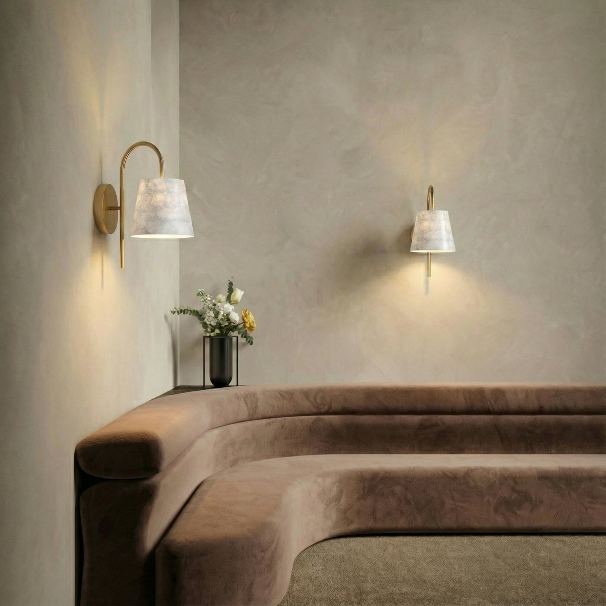 Настенный светильник с натуральным перламутром 101013 латунь/перламутр
