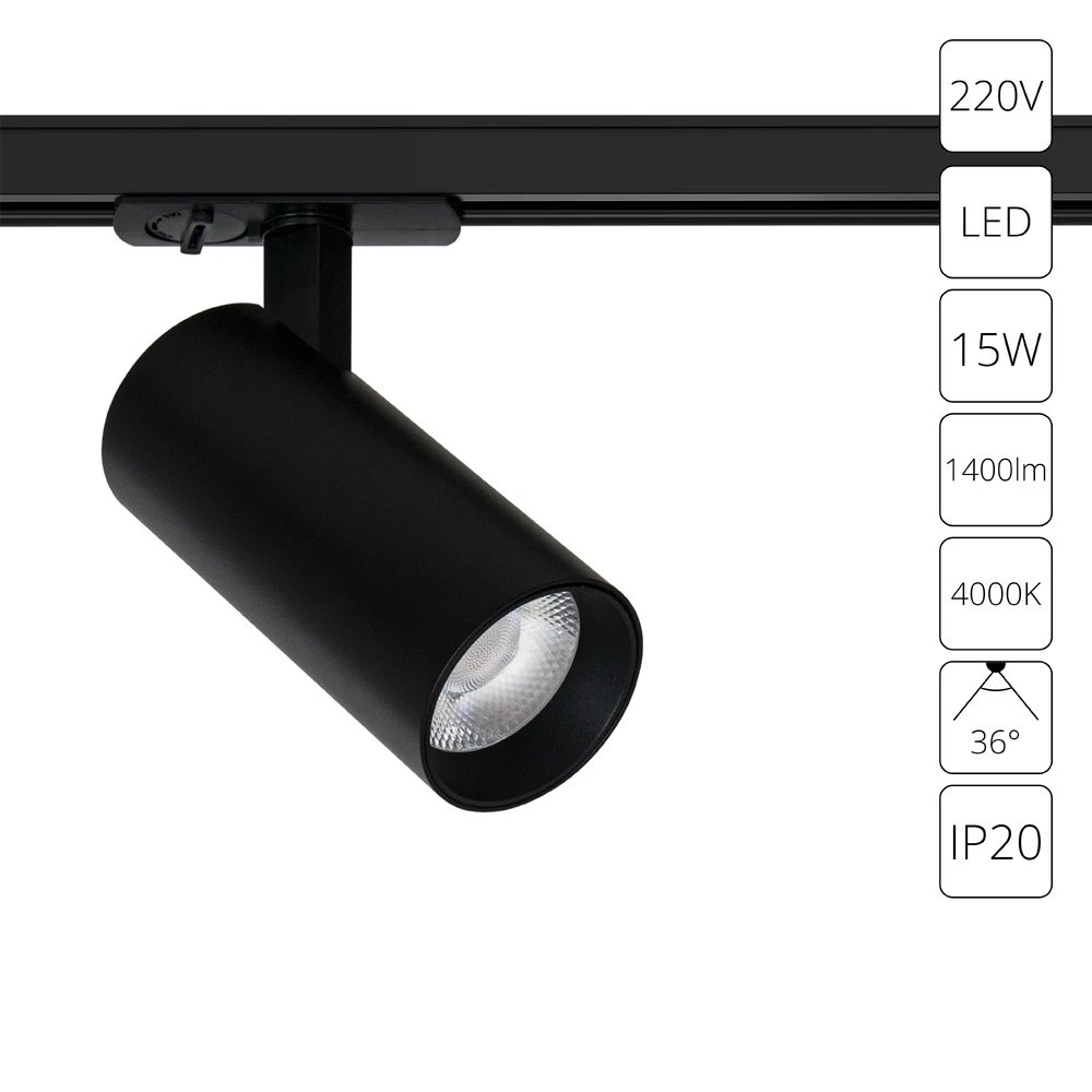 Трековый светильник Arte Lamp BENE A1946PL-1BK