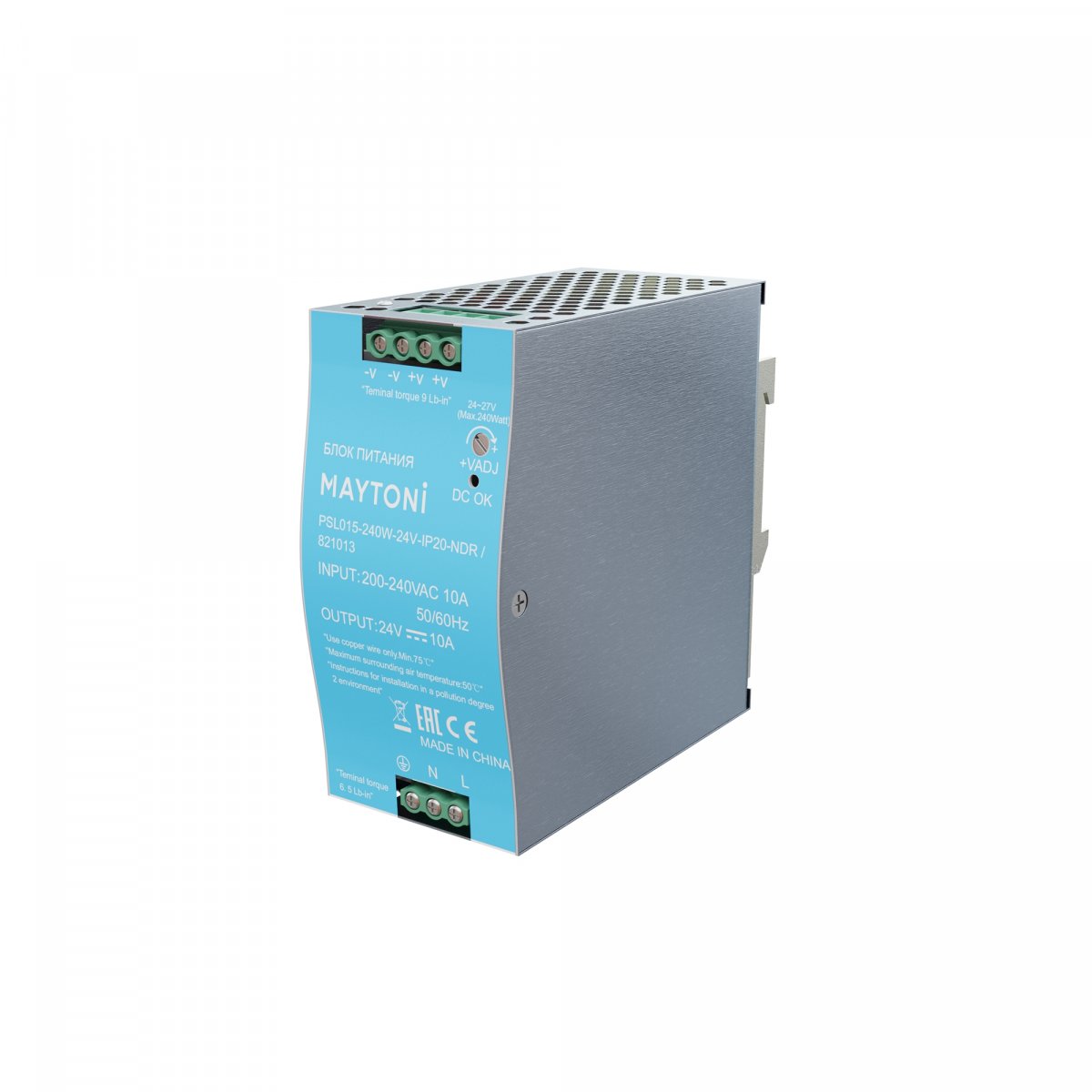 Источник напряжения PSL015 24В 240Вт IP 20 Maytoni 821013, серебро