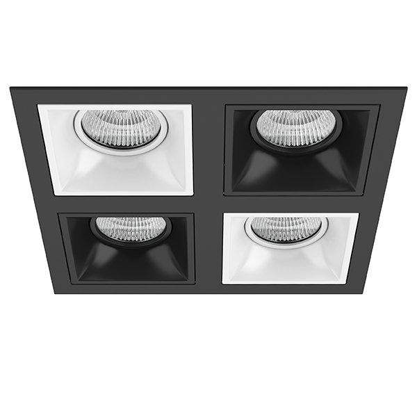 Комплект из светильников и рамки DOMINO, черный Lightstar D54706070607