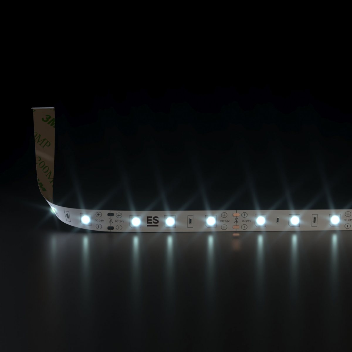 Светодиодная лента 24 В 4,8 Вт/м 60 Led/м 2835 IP20, холодный белый 6500K, 5 м