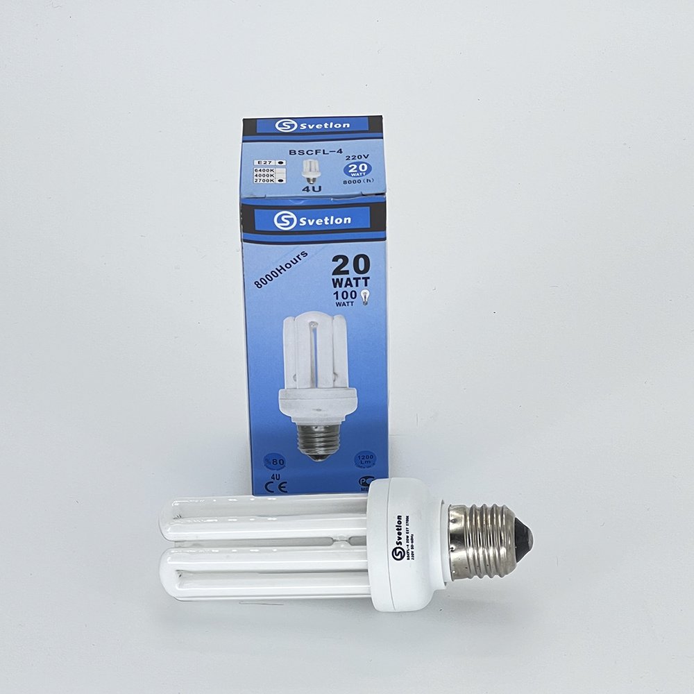 Лампа "4U" Mini 20W E27 (130*45)  BSCFL-4.  Цвет: теплый белый