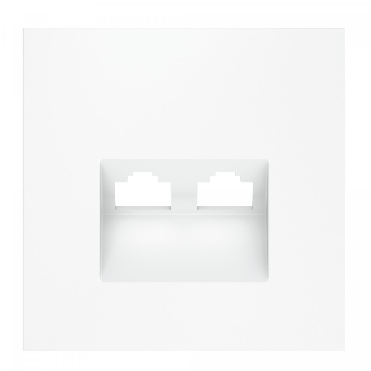 Накладка для розетки компьютерной двойной RJ45+RJ45 кат.6, S70 (белый матовый)